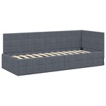 vidaXL Cadre de lit d'angle Gris foncé 80 x 200 cm Velours
