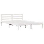 vidaXL Cadre de lit Blanc 208.6 x 157.6 x 69.4 cm Pin massif