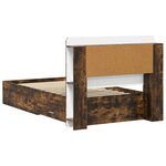vidaXL Cadre de lit avec rangement Chêne fumé 90 x 190 cm