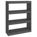 vidaXL Bibliothèque/Séparateur de pièce Gris 80x30x103 5 cm Pin massif