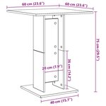 vidaXL Table de bistro vieux bois 60x60x75 cm bois d'ingénierie