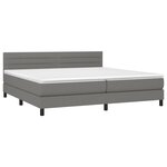 vidaXL Sommier à lattes de lit et matelas et LED Gris foncé 200x200 cm