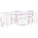 vidaXL Meuble TV 105x33 5x46 cm bois massif de manguier