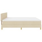 vidaXL Lit boxspring avec matelas Crème 200 x 200 cm tissu