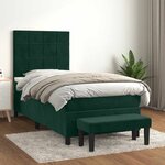 vidaXL Sommier à lattes de lit avec matelas Vert foncé 90x190 cm