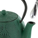 Théière en fonte Hanami vert émeraude 1 2 L + paille inox avec filtre