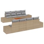 vidaXL Ensemble de canapé de jardin 9 Pièces Beige et Gris clair
