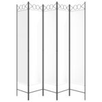 vidaXL Cloison de séparation 5 panneaux Blanc 200x200 cm Tissu