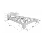 Futon lit double 140x200 lit en bois blanc