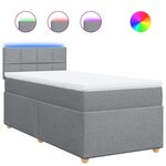 vidaXL Sommier à lattes de lit et matelas Gris clair 90x190 cm Tissu