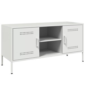vidaXL Meuble TV blanc 100 5x39x50 5 cm acier