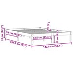 vidaXL Cadre de lit sans matelas 137x190 cm bois massif de pin