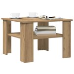 vidaXL Table basse chêne artisanal 60x60x42cm bois d'ingénierie