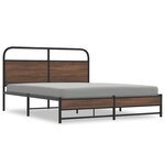vidaXL Cadre de lit en métal sans matelas chêne marron 160x200 cm