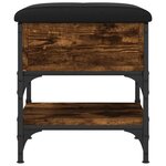 vidaXL Banc à chaussures chêne fumé 42x42x45 cm bois d'ingénierie