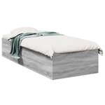 vidaXL Cadre de lit sans matelas sonoma gris 90x190 cm