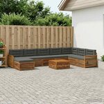 vidaXL Ensemble de canapés d'extérieur 9 Pièces Naturel et Anthracite