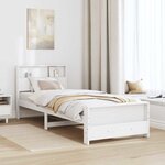 vidaXL Cadre de lit Blanc 90 x 200 cm Bois massif en pin