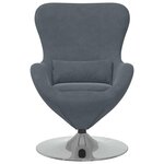 vidaXL Fauteuil œuf Gris foncé Velours