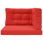 vidaXL Coussin de canapé d'extérieur 3 Pièces Rouge Polyester