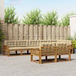 vidaXL Ensemble de canapés d'extérieur 8 pc Naturel et Beige
