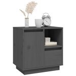 vidaXL Table de chevet Gris 50x34x50 cm Bois de pin massif