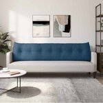 vidaXL Coussin de Dos Bleu 200 x 24 x 50 cm tissu