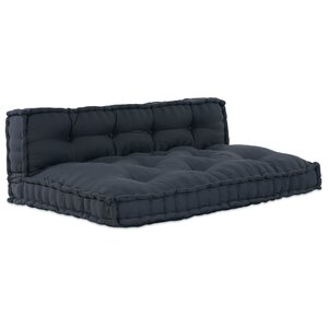Coussin de canapé en palette vidaXL avec un support lombaire en tissu gris anthracite