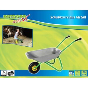 Outdoor Active 271955 - Brouette en métal  argent et vert