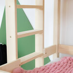 Lit superposé cabane MONTY 222 cm verni