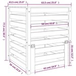 vidaXL Composteur Noir 63 5x63 5x77 5 cm Bois massif de pin