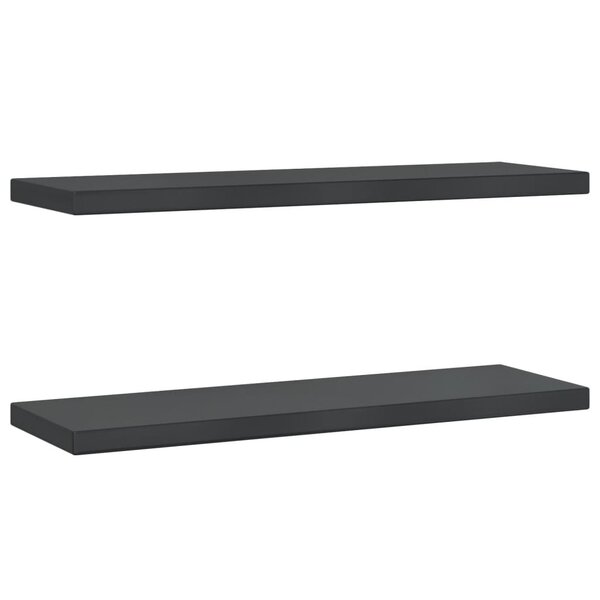 vidaXL Étagères murales 2 Pièces 75x23 5x3 cm noir acier inoxydable