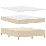 vidaXL Lit Box Spring avec matelas crème 160x200 cm en tissu
