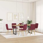 vidaXL Chaises à manger lot de 6 rouge bordeaux tissu