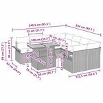 vidaXL Ensemble de canapé de jardin avec coussin 9 Pièces Noir