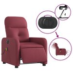vidaXL Fauteuil de massage inclinable électrique Rouge bordeaux Tissu