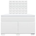 vidaXL Sommier à lattes de lit avec matelas Blanc 120x200cm Similicuir