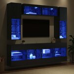 vidaXL Ensemble de meuble TV mural 6 Pièces Chêne Noir Bois d’ingénierie