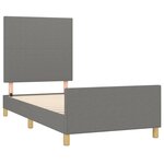 vidaXL Cadre de lit avec tête de lit Gris foncé 90x190 cm Tissu