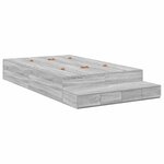 vidaXL Cadre de lit avec rangement avec tiroir Gris Sonoma 120 cm