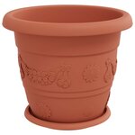 vidaXL Pots de plantes 24 Pièces Rouge brique Ø 34 x 28 cm Plastique