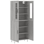 vidaXL Buffet haut Sonoma gris 69 5x34x180 cm Bois d'ingénierie