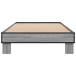 vidaXL Cadre de lit sonoma gris 75x190 cm bois d'ingénierie et métal