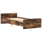 vidaXL Cadre de lit sans matelas chêne fumé 75x190cm bois d'ingénierie