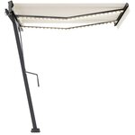 vidaXL Auvent automatique avec capteur de vent et LED 350x250 cm Crème