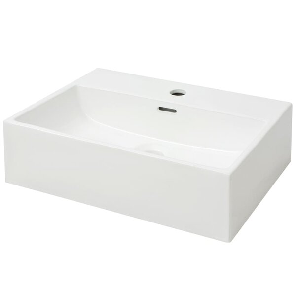vidaXL Vasque avec trou de robinet en céramique Blanc 51 5x38 5x15 cm