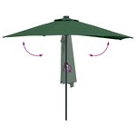 vidaXL Parasol de jardin Vert 294 x 150 x 224 cm Polyester et Acier
