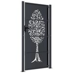 vidaXL Portail de jardin anthracite 105x180cm acier conception d'arbre