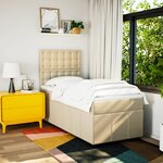vidaXL Sommier à lattes de lit et matelas Crème 90x190 cm Tissu