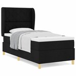 Box Spring VidaXL avec Matelas Noir 100x200 cm Tissu
